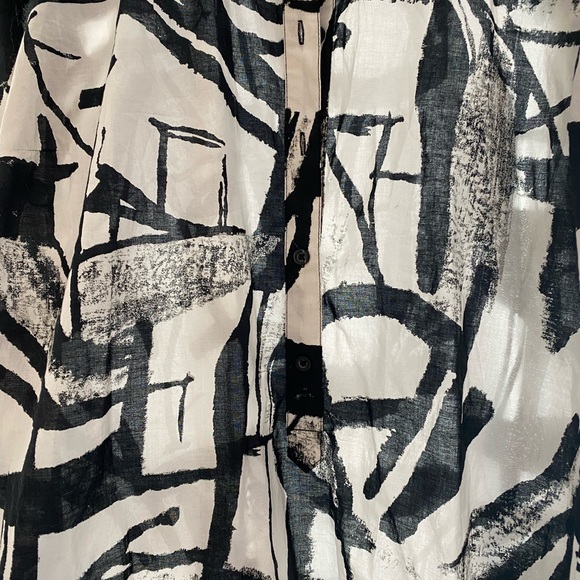 Black and white cotton dress shirt - Picture 2 of 5